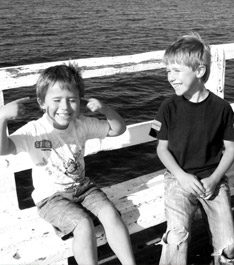 Boys on the jetty