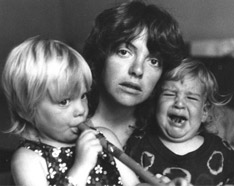 Mum and crying children