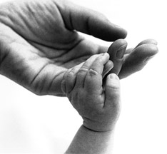 Mum and baby's hands